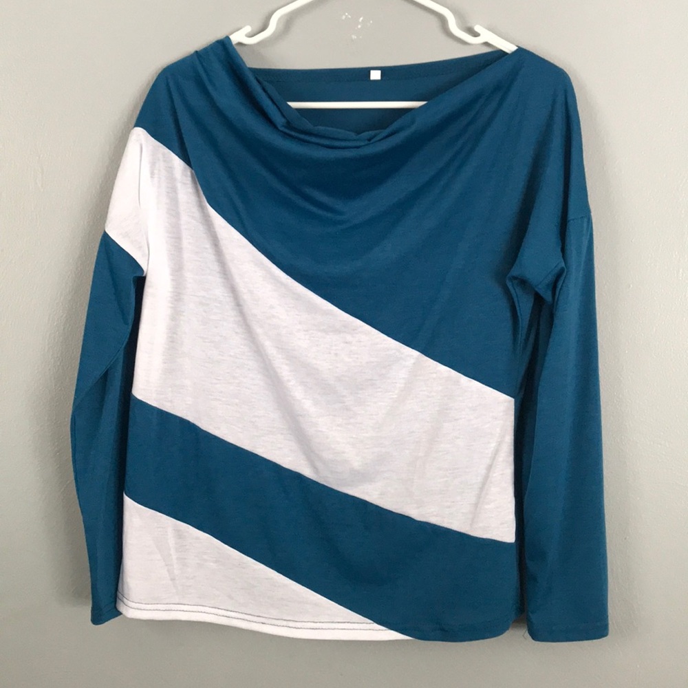 White and blue striped shirt